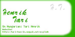 henrik tari business card